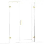 Maxaro Diamond Douchedeur | 125 cm Lichtgoud Helder glas Draaideur