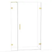 Maxaro Diamond Douchedeur | 125 cm Lichtgoud Helder glas Draaideur