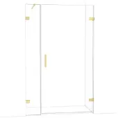 Maxaro Diamond Douchedeur | 125 cm Lichtgoud Helder glas Draaideur