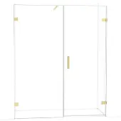 Maxaro Diamond Douchedeur | 165 cm Lichtgoud Helder glas Draaideur