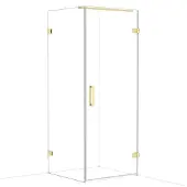 Maxaro Diamond Douchecabine | 80x80 cm Lichtgoud Helder glas Draaideur Vierkant