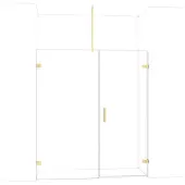 Maxaro Diamond Douchedeur | 175 cm Lichtgoud Helder glas Draaideur