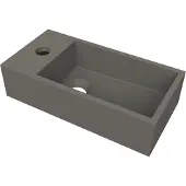 Arcqua Fontein Flair 36x18x9 cm met Kraangat Links Mat Quartz Grijs