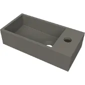 Arcqua Fontein flair 36x18x9 cm met kraangat rechts mat quartz grijs