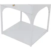 MCW Nachtkastje -O88, commode bijzettafel nachtkastje, lade metaal 50x43x41cm ~ wit
