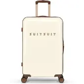 Suitsuit Reiskoffer 66x43x24 - Reiskoffer met wielen - Lichtgewicht koffer - Veilig TSA cijferslot - 59L koffer inhoud - Fab Seventies Reiskoffers Antique White - Wit
