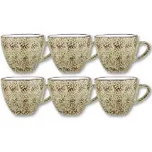 Wilmax Porselein Theekopjes Pistache 300ml - Set van 6
