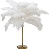 Kare design Design tafellamp Feather Palm, wit / opaal, Woon-/ Eetkamer, metaal, Design, tafellamp
