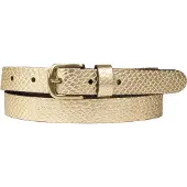 Petrol Industries leren riem met crocoprint goudkleurig female | Maat: 90
