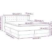 vidaXL Boxspring met matras fluweel donkergrijs 160x210 cm