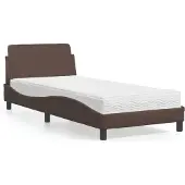 vidaXL Bed met matras "Dover" kunstleer bruin 80x200 cm