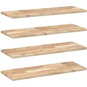 vidaXL Wandschappen 4 st zwevend 100x30x2 cm onbehandeld acaciahout