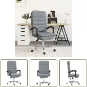 The Living Store De Living Store bureaustoel met massagefunctie, lichtgrijs, met stoffen bekleding