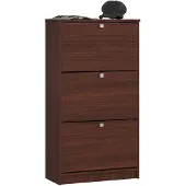 NORE Klassieke Schoenenkast met 3 Kanteldeuren - Wenge, 60 cm Breed, Zelfmontage