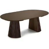 Ebuy24 Tokyo eetkamertafel met 2 extra plaat ø120x120-160-200cm smoked eik fineer.