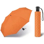 Happy Rain Automatische Damesparaplu - Oranje Polka Dot - Compact