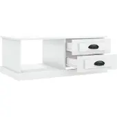 vidaXL Salontafel 90x50x35 cm bewerkt hout wit