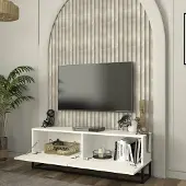 En.casa Tv-meubel Nolven lang frame 125x32x47 cm wit []