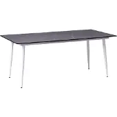 Beliani TOLENTINO - Tuintafel - Wit/Donkergrijs - HPL/Aluminium