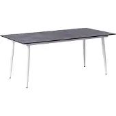 Beliani TOLENTINO - Tuintafel - Wit/Grijs - HPL/Aluminium