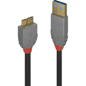 Lindy 36765 USB 3.0 kabel, type A/Micro-B, Anthra Line, mannelijk/mannelijk, 0,5 meter