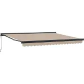 vidaXL Uitschuifbare luifel Beige 400 × 300 cm Stof en Metaal