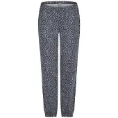 Louise Dames pyjama set lang katoen donkerblauw/wit gestipt