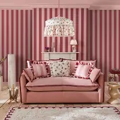 Cath Kidston Vliesbehang Canopy Stripe Pink & Red