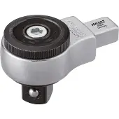 Hazet Insteek-omschakelratel 6403 · 9 x 12 mm insteekvierkant massief · 1/2 inch (12,5 mm) vierkant massief · Lengte: 58,5 mm