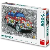 Dino Bikes legpuzzel VW Beetle 500 stukjes - kleurrijke puzzel speelgoed.