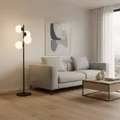 Opviq Vloerlamp Faze, zwart, Woon-/ Eetkamer, metaal, vloerlamp
