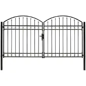 vidaXL Hekpoort ASSEN dubbele deur met gebogen bovenzijde staal 300x175 cm