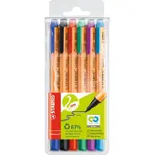 Stabilo GREENpoint - Hardtip Fineliner 0,8 mm - Nylon Punt - CO2 neutraal* - Etui Met 6 Kleuren