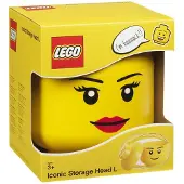 LEGO Opbergbox Iconic Hoofd Girl 24 cm, Geel -