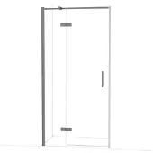 Maxaro Diamond Douchedeur | 100 cm Zwart metaal Helder glas Draaideur