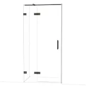 Maxaro Diamond Douchedeur | 100 cm Zwart chroom Helder glas Draaideur