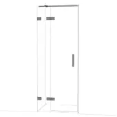 Maxaro Diamond Douchedeur | 80 cm Zwart metaal Helder glas Draaideur