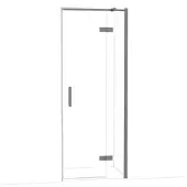 Maxaro Diamond Douchedeur | 80 cm Zwart metaal Helder glas Draaideur