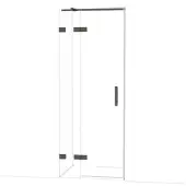 Maxaro Diamond Douchedeur | 80 cm Zwart chroom Helder glas Draaideur