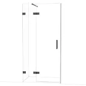 Maxaro Diamond Douchedeur | 100 cm Zwart chroom Helder glas Draaideur