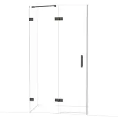 Maxaro Diamond Douchedeur | 110 cm Zwart chroom Helder glas Draaideur