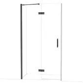 Maxaro Diamond Douchedeur | 110 cm Zwart chroom Helder glas Draaideur