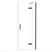 Maxaro Diamond Douchedeur | 80 cm Zwart chroom Helder glas Draaideur