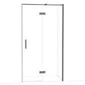 Maxaro Diamond Douchedeur | 110 cm Zwart metaal Helder glas Draaideur