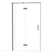 Maxaro Diamond Douchedeur | 120 cm Zwart metaal Helder glas Draaideur