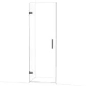 Maxaro Diamond Douchedeur | 70 cm Zwart metaal Helder glas Draaideur