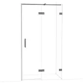 Maxaro Diamond Douchedeur | 110 cm Zwart metaal Helder glas Draaideur