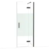 Maxaro Diamond Douchedeur | 80 cm Zwart chroom Helder met matte strook Draaideur