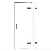 Maxaro Diamond Douchedeur | 100 cm Zwart chroom Helder glas Draaideur