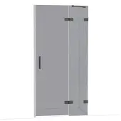 Maxaro Diamond Douchedeur 100 cm Zwart Chroom Rookglas Draaideur | Douchedeur | Glazen Douchedeur